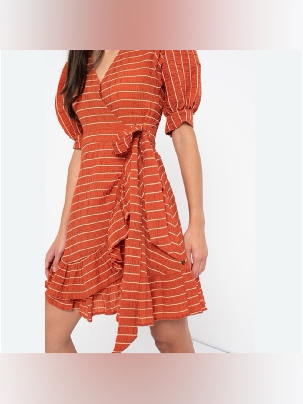 Scotch & Soda Striped Wrap Dress Medium Wedding Guest Vacation Coastal Beach